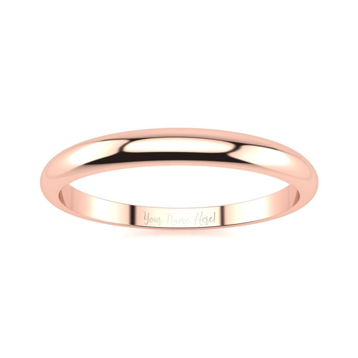 2mm 14k 2025 rose gold band